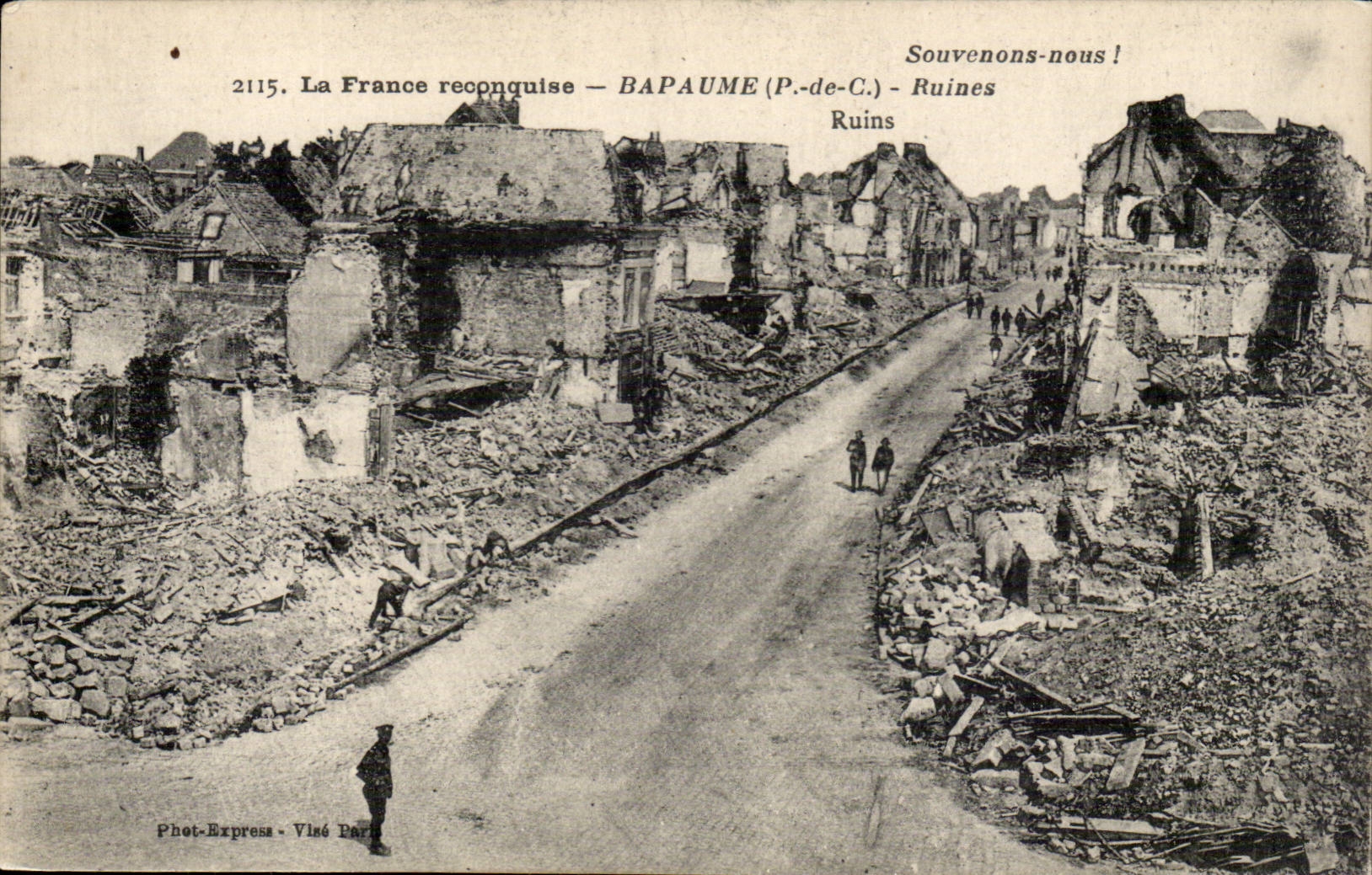 Bapaume - Ruins - Let us remember - CPA