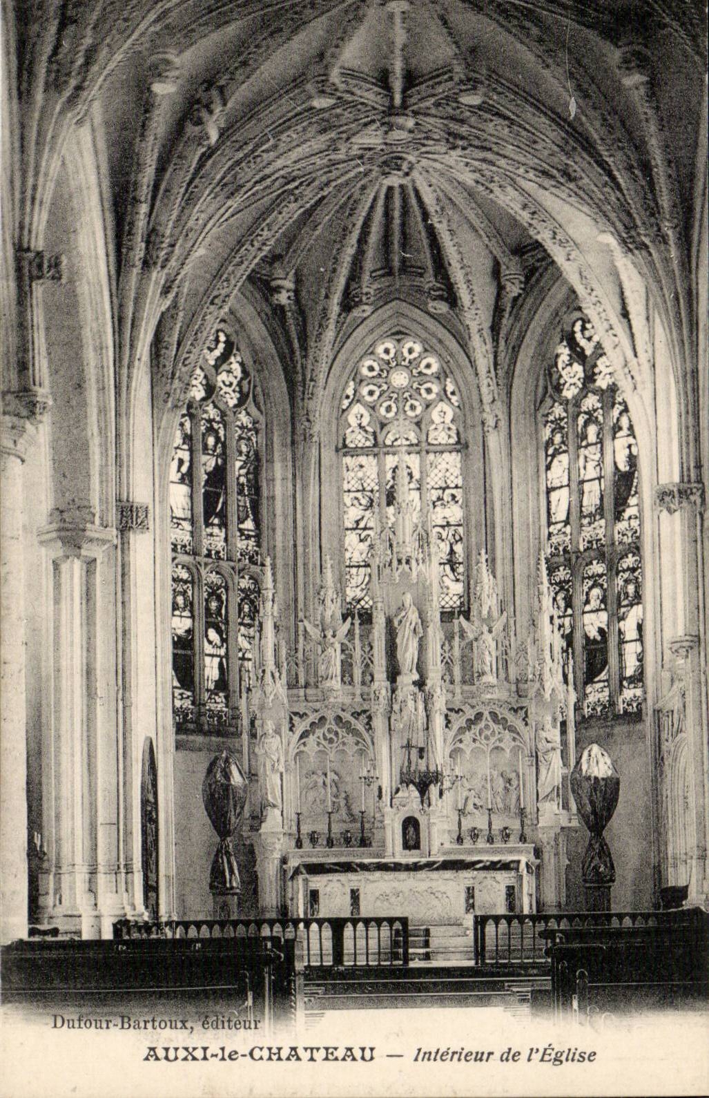 Auxi the Castle - Interior of the Church - CPA
