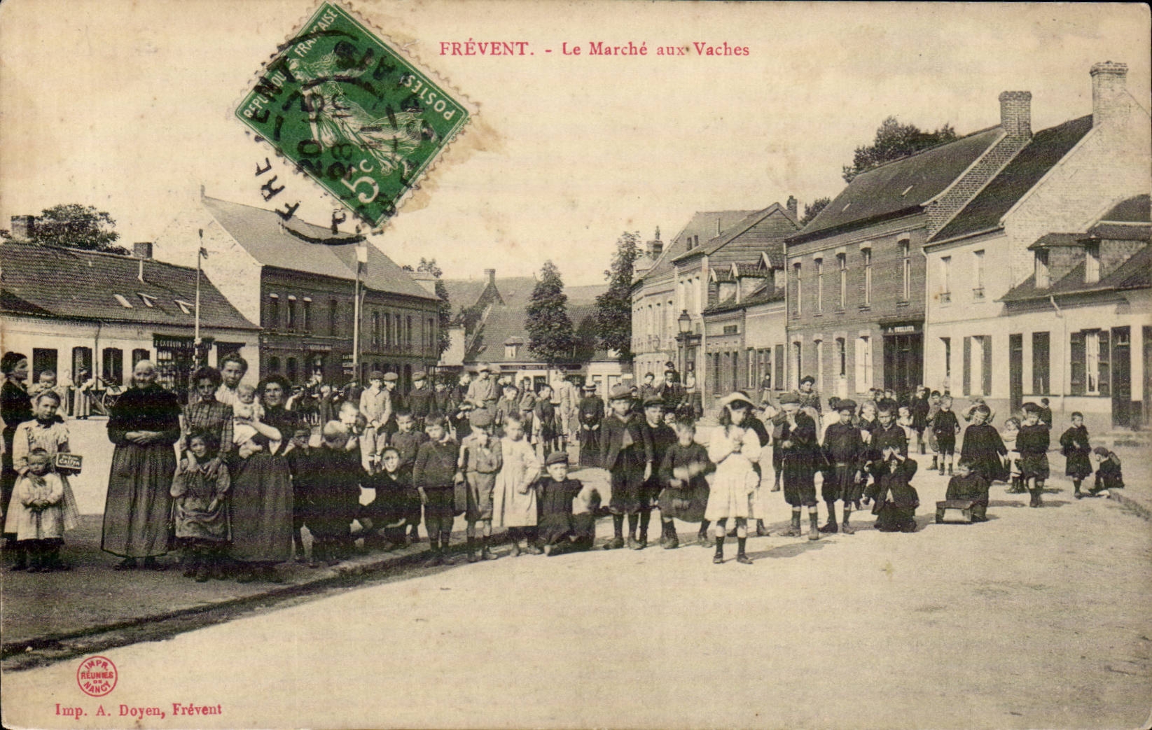 Frevent - Market with the Cows - Cow Market - CPA