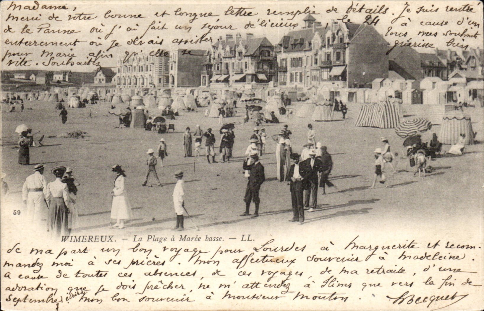 Wimereux - der Strand hat niedrige Gezeiten - CPA