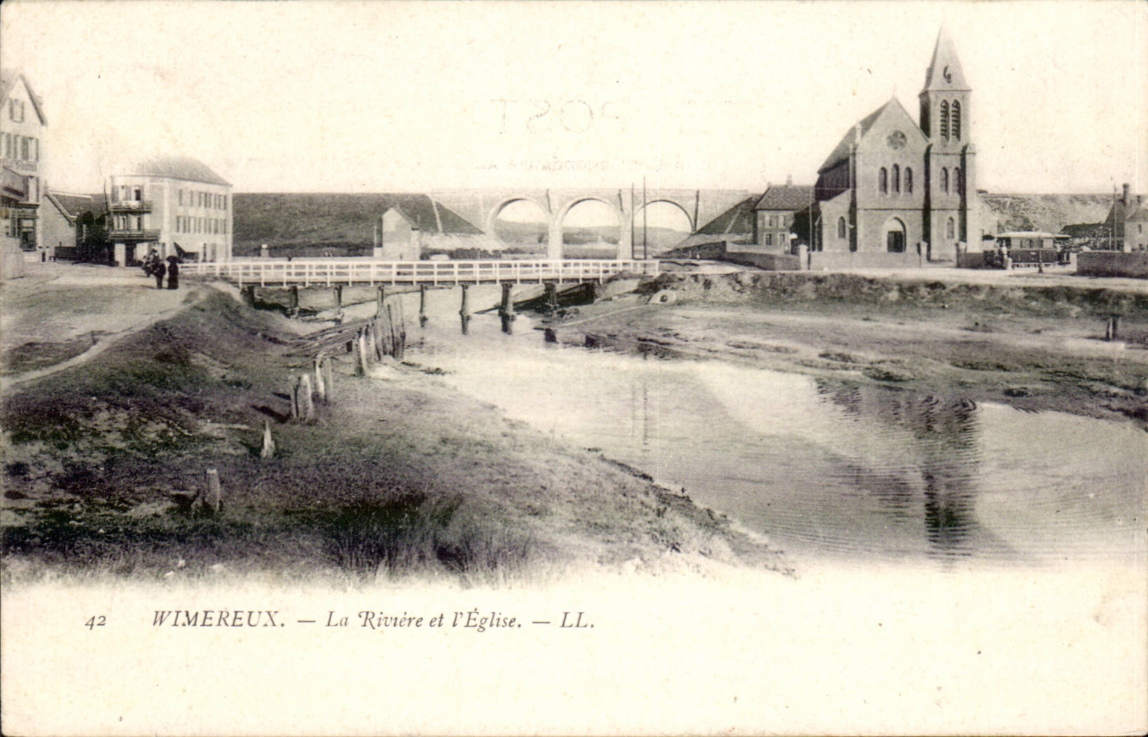 Wimereux - der Fluss und die Kirche - CPA