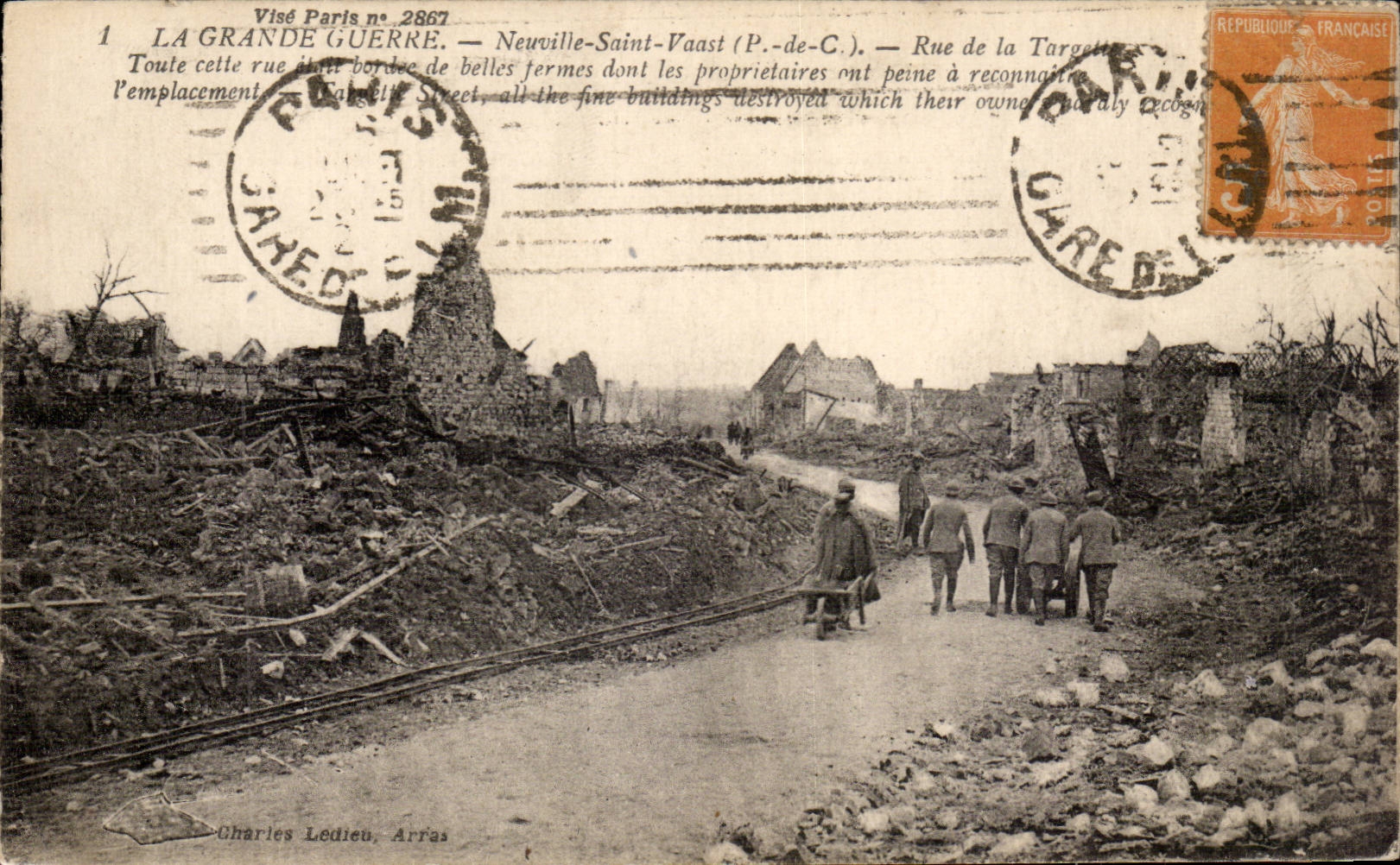 Neuville Saint Vaast - Strasse des Scharpeschraubbolzens - der grosse Krieg 1914 - miitaria CPA