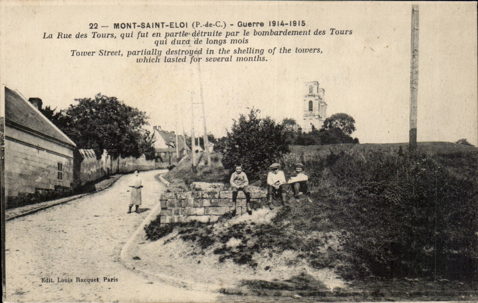 Mont Saint Eloi - die Strasse von Tours - der Krieg 1914 Teil zerstort von bombardment CPA