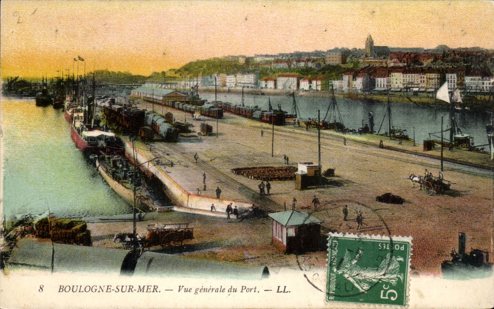 Boulogne auf Meer - Ansicht des Hafens CPA (Unterwasserunterseeboot)