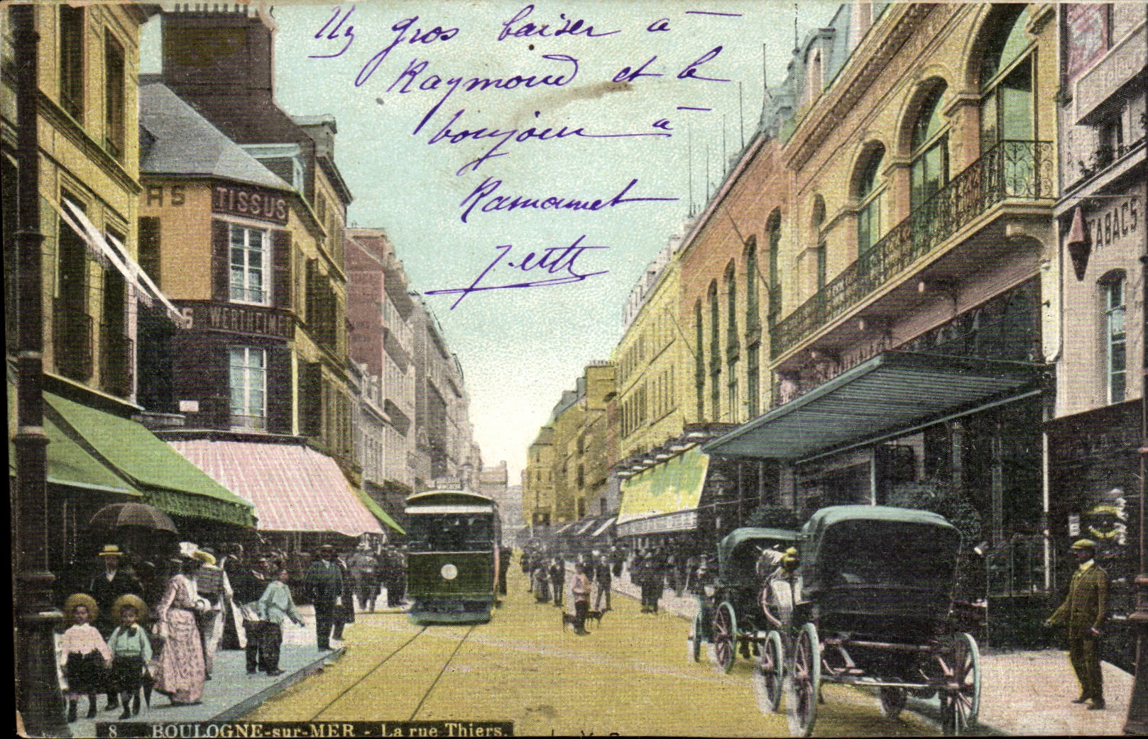 Boulogne auf Meer - die Strasse Thiers CPA