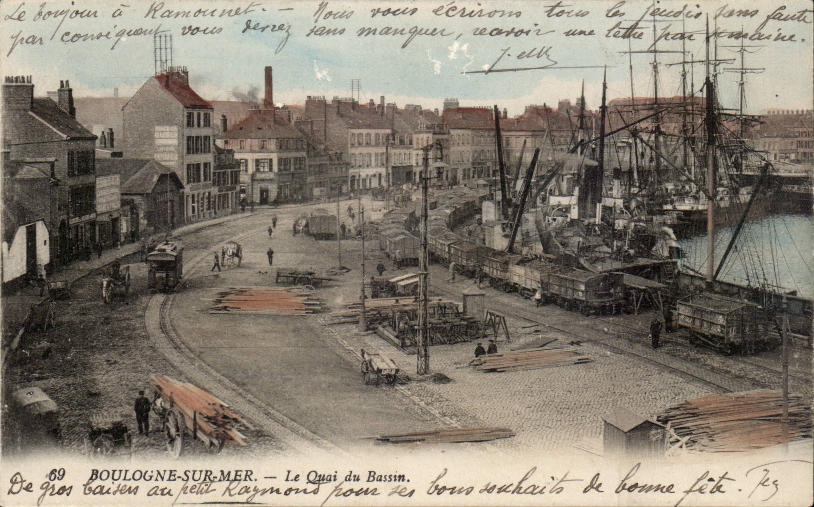 Boulogne auf Meer - der Quay des Bassins CPA