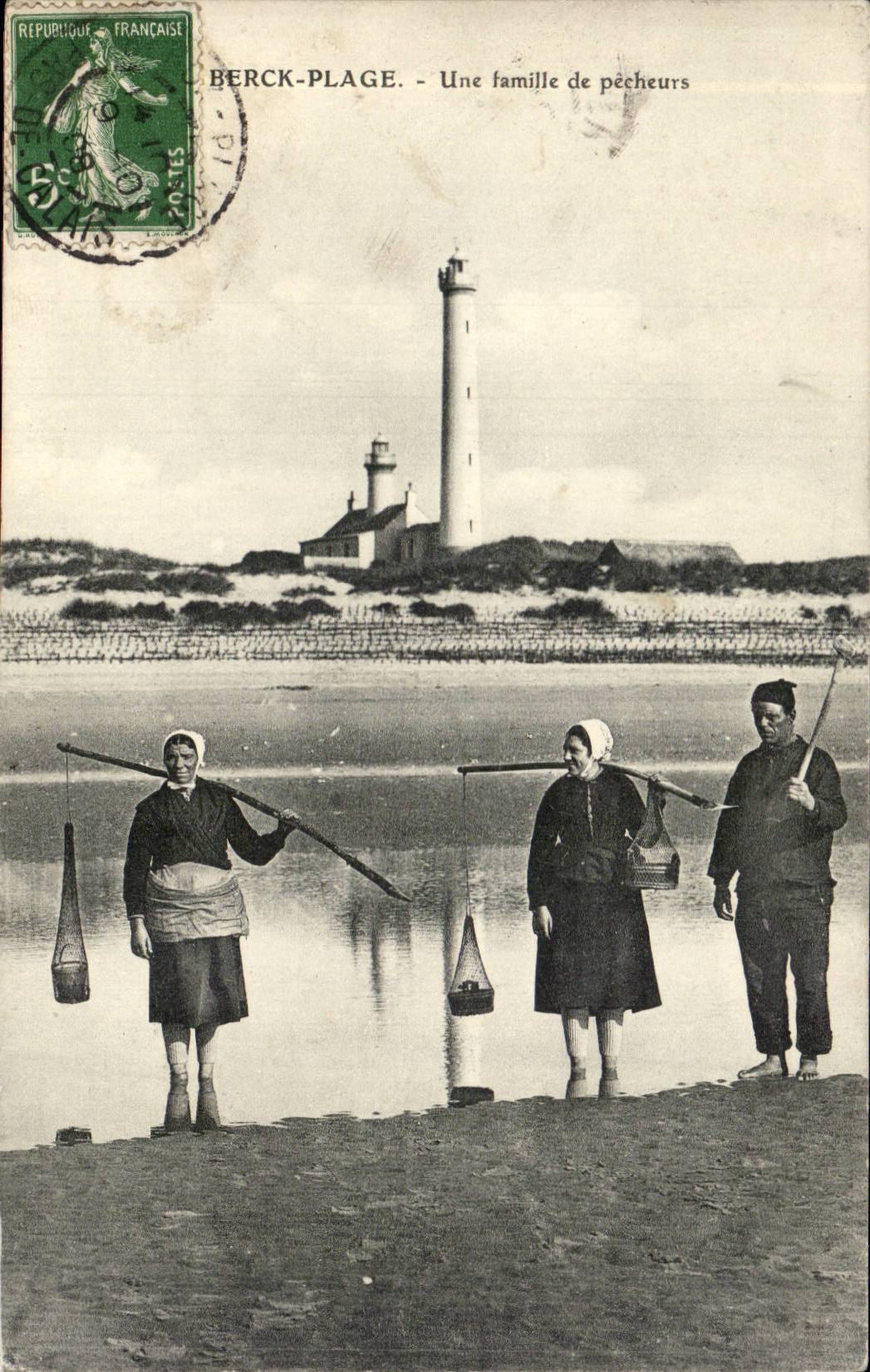 Berck Plage - a Family of Sinners - has family off fishermen CPA Phare lighthouse