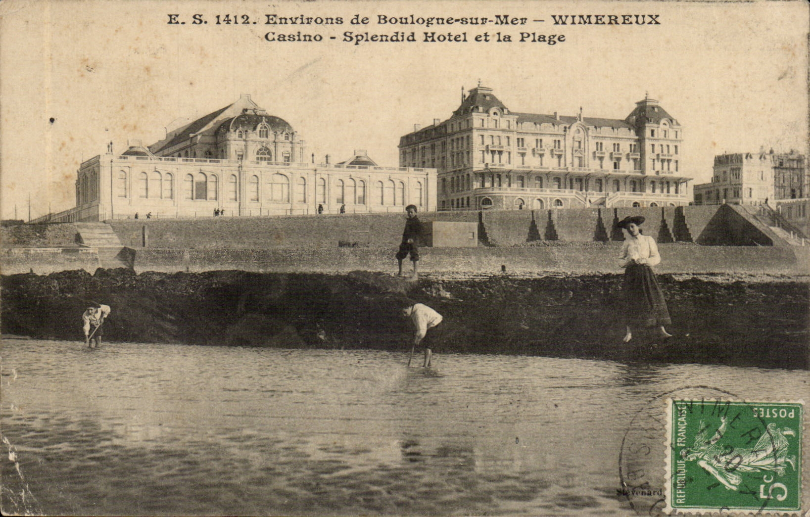 Wimereux - Surroundings of Boulogne on Sea - Casino - Splendid Hotel and the Beach - CPA