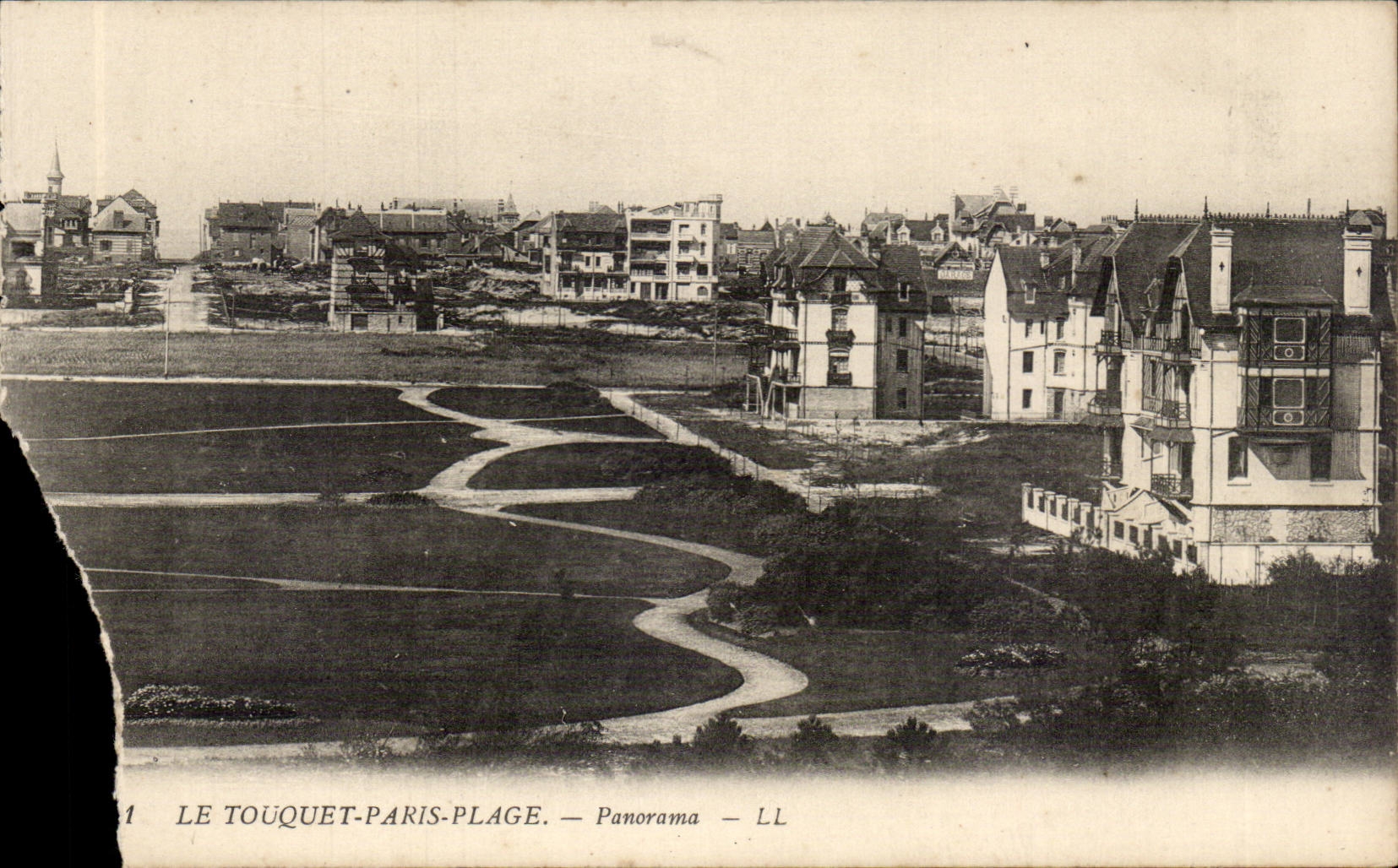 Touquet Paris Beach - Panorama - CPA