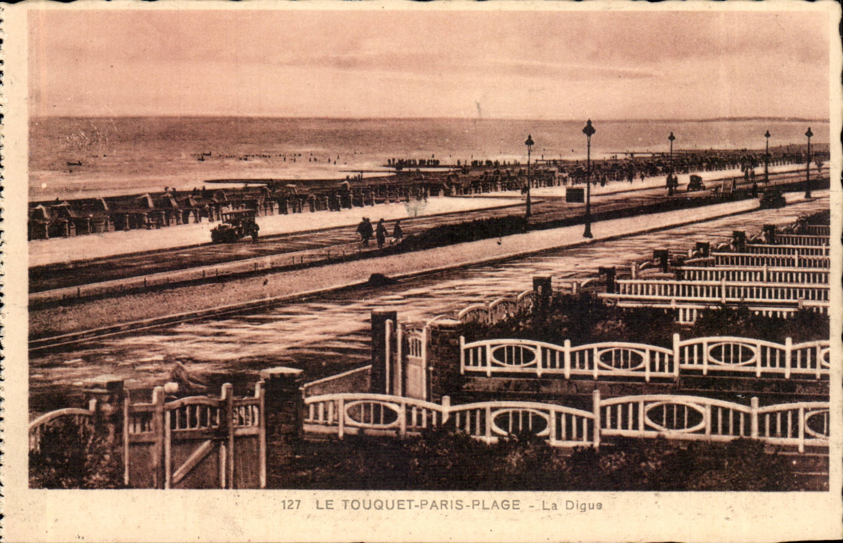 Touquet Paris Beach - the Dam - CPA