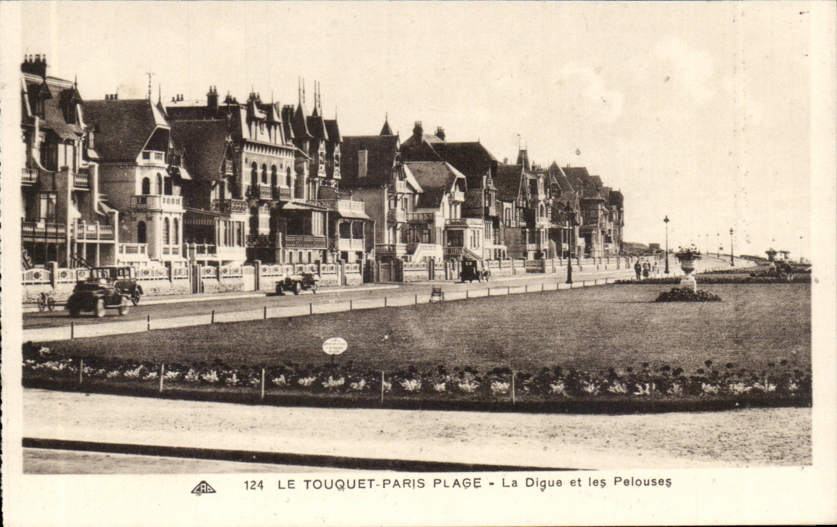 Touquet Paris Beach - the Dam and Lawns - CPA