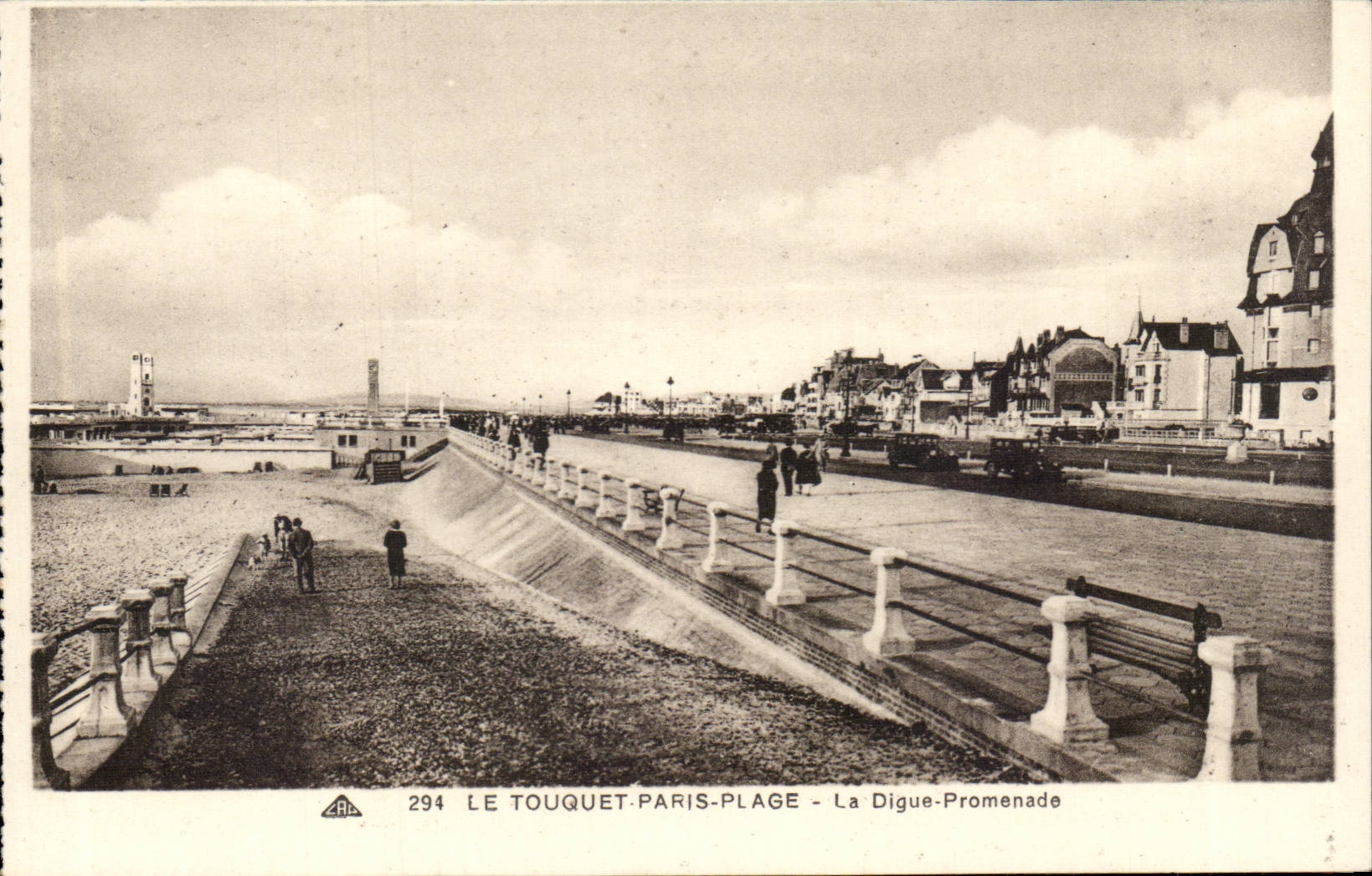 Touquet Paris Beach - the Dam Walk - CPA