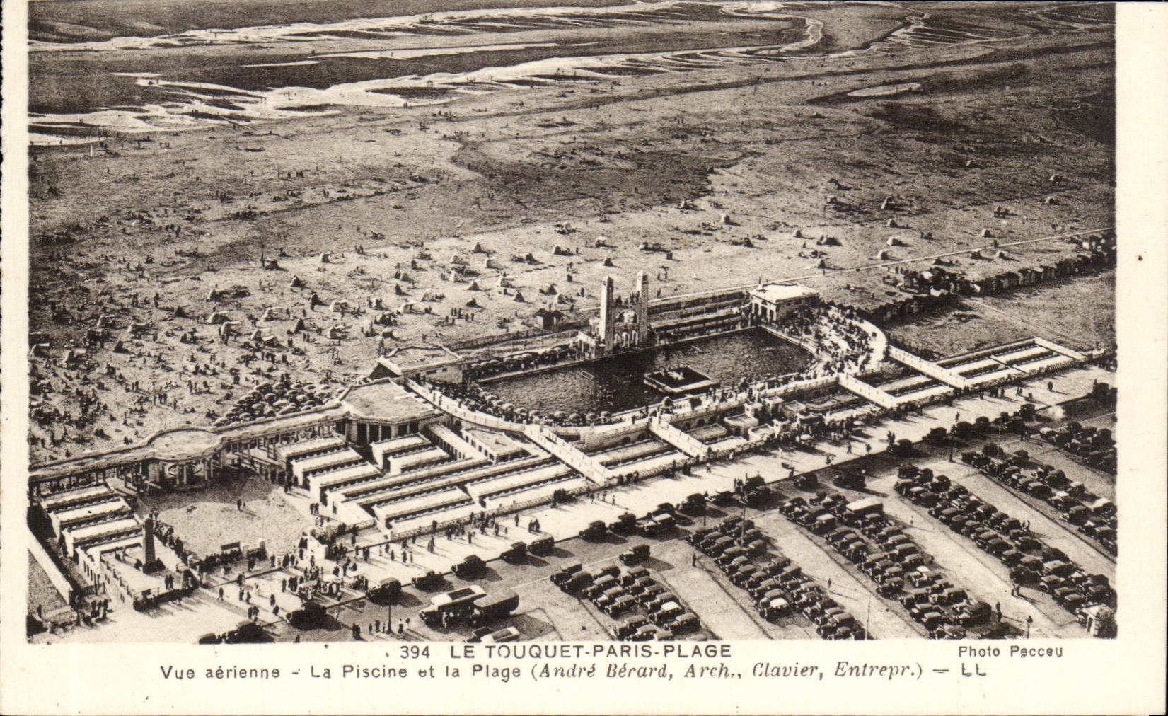 Touquet Paris Beach - Air Sight - the Swimming pool and the Beach - CPA