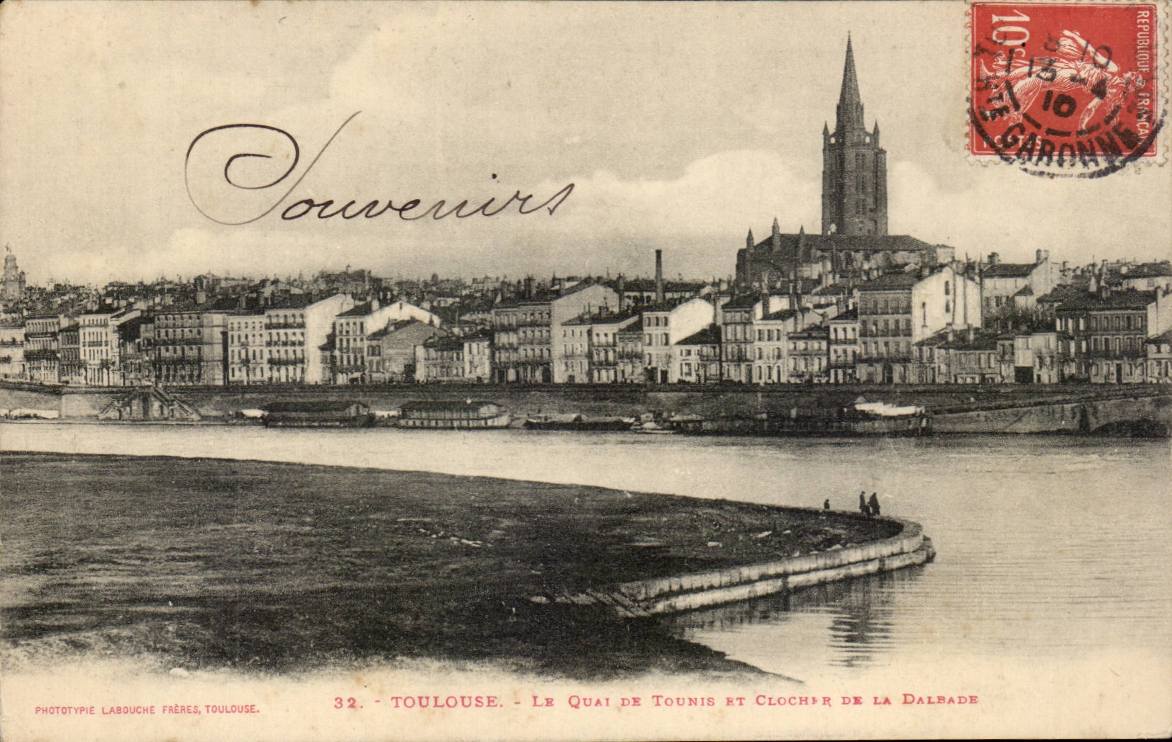 Toulouse - Le Quai de Tounis et Clocher CPA 