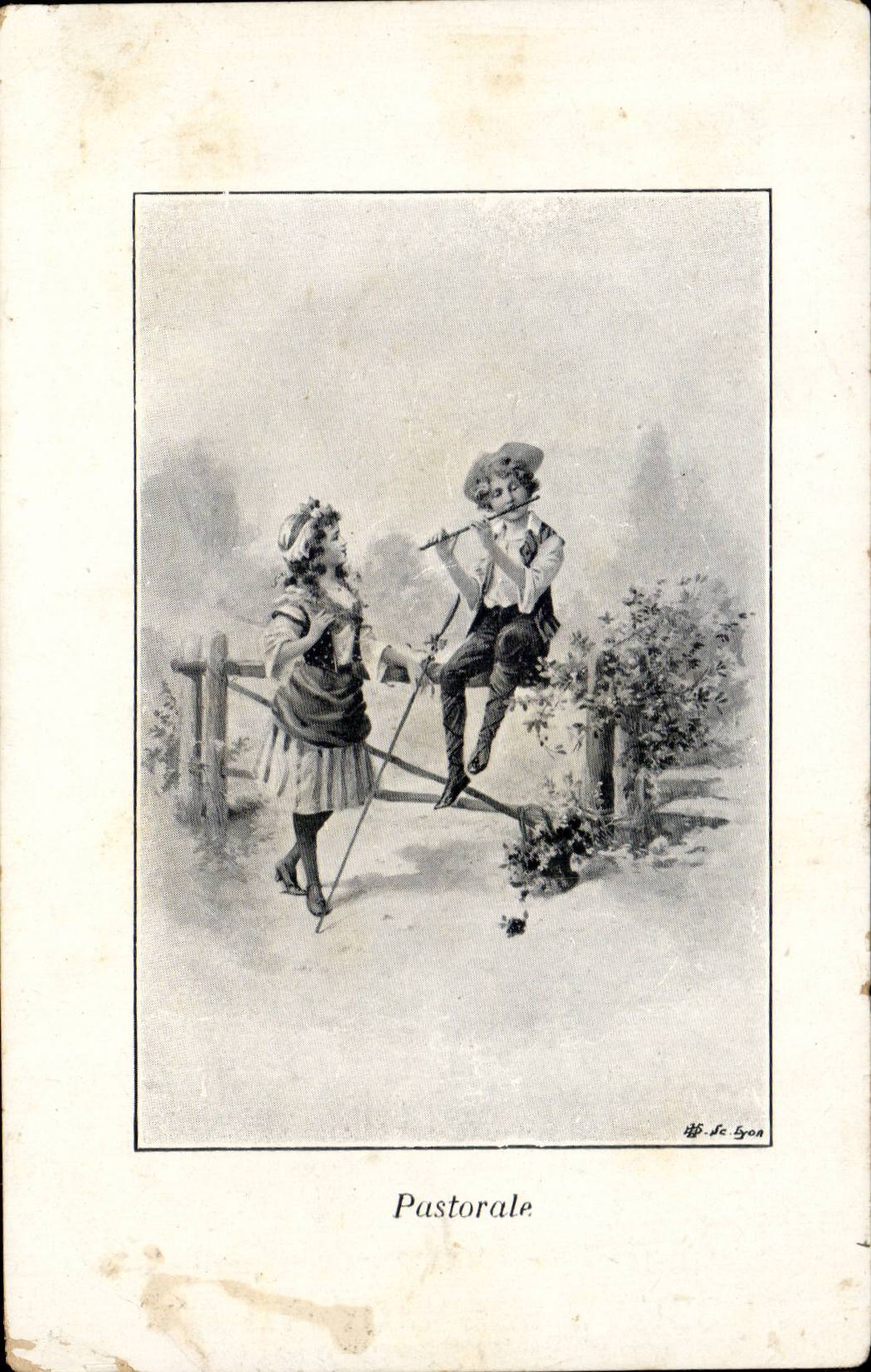 Fantasy - Children - Pastorale - Flute - Music - CPA (publicity With the paradise of the ladies 26 rue d' Alsace Lorraine)