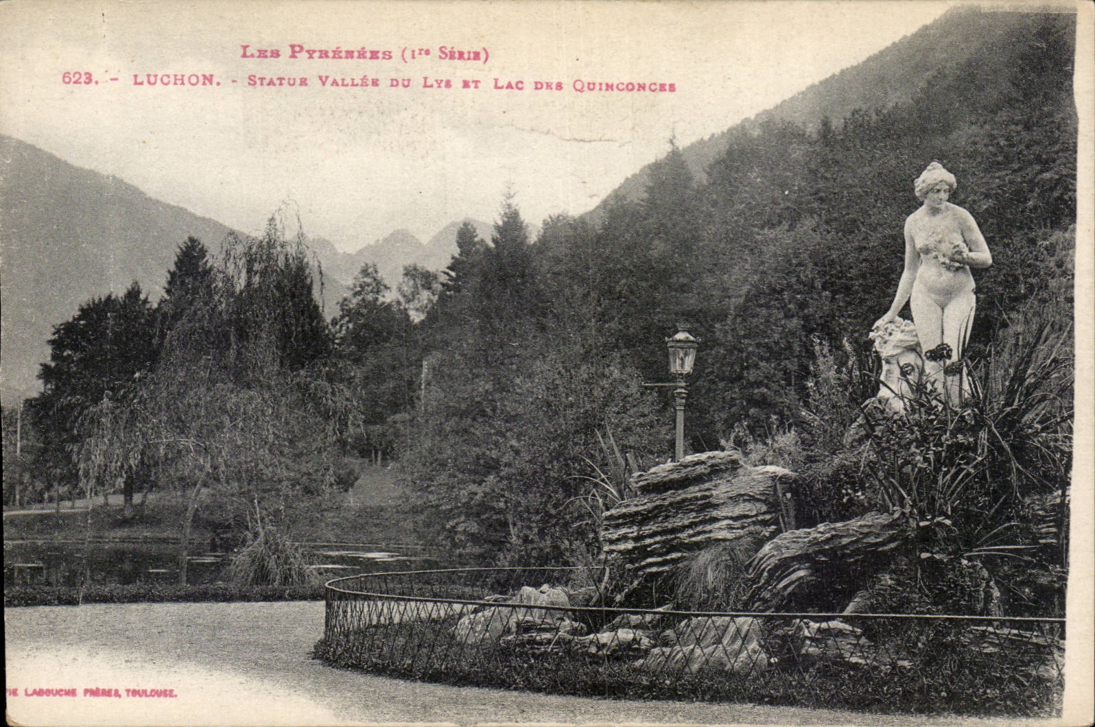 Luchon - Statue-Tal der Lilie und des Sees des Quincunxes - CPA