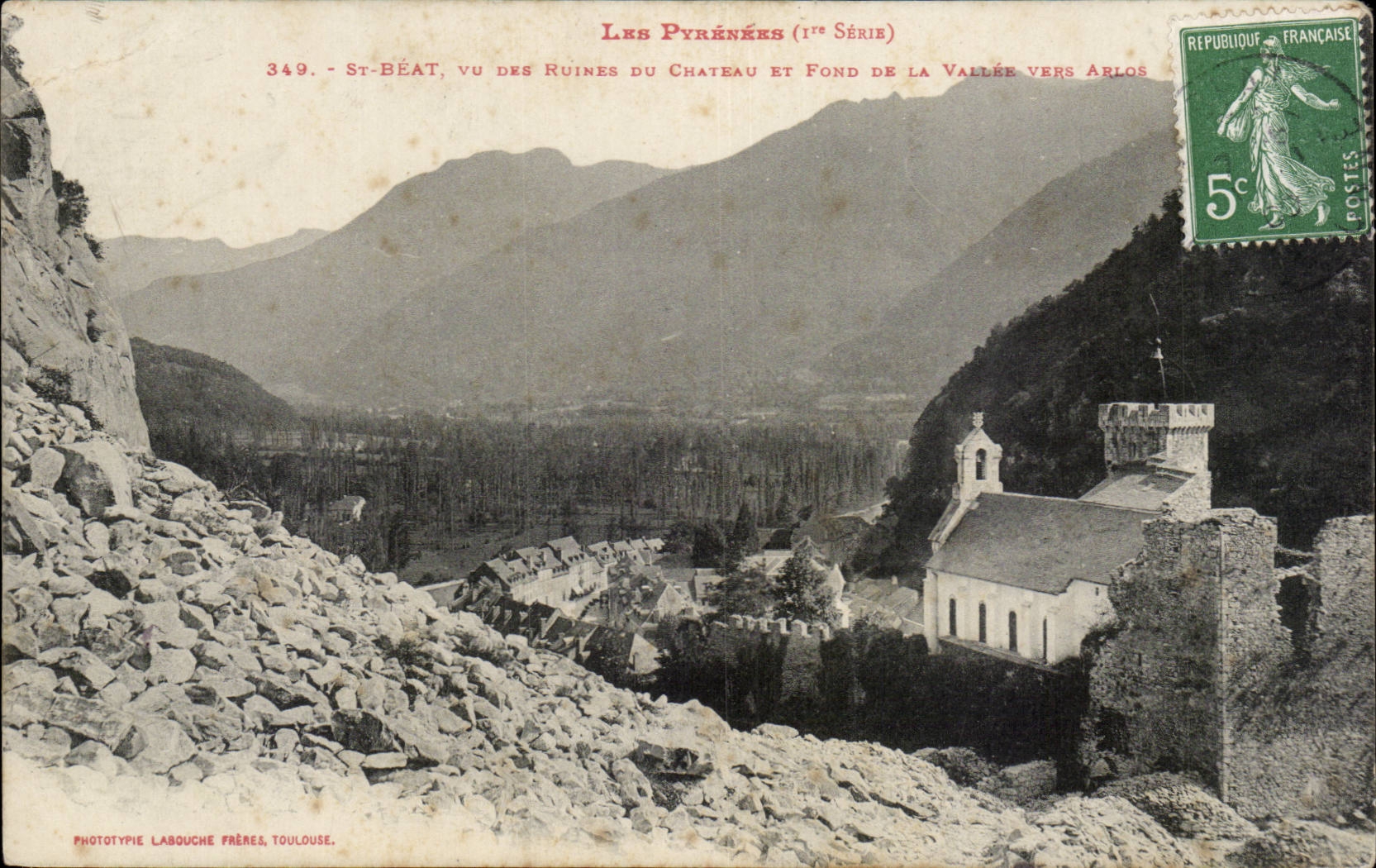 Saint Happy - Sight of the Ruins of the Castle and Depths of the valley - CPA