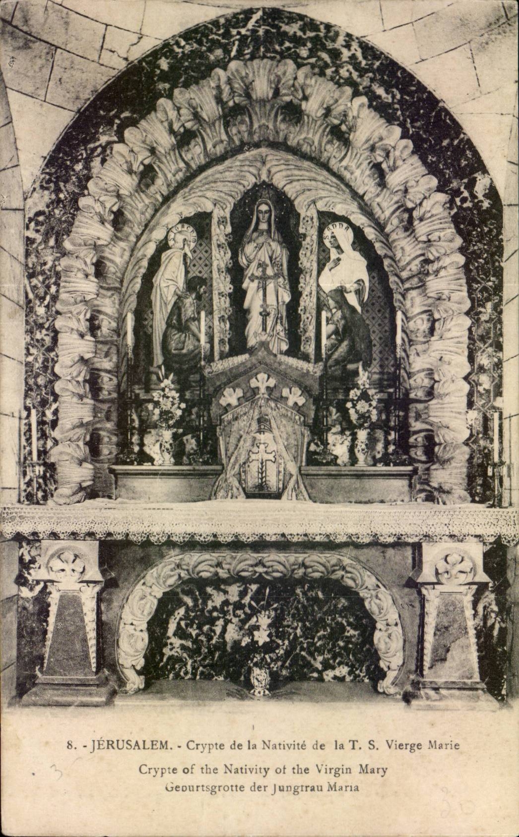 Israel - Jerusalem - Crypt of the Nativity of T S Virgin Mary - Nativity off the Virgin Mary CPA