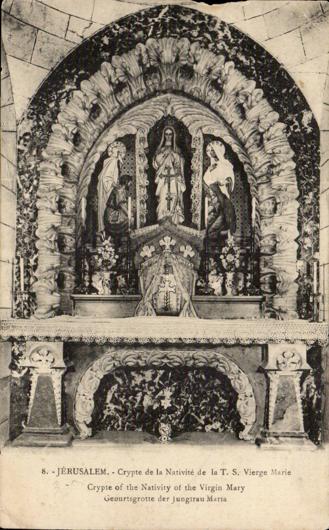 Israel - Jerusalem - Crypt of the Nativity of T S V Marie CPA