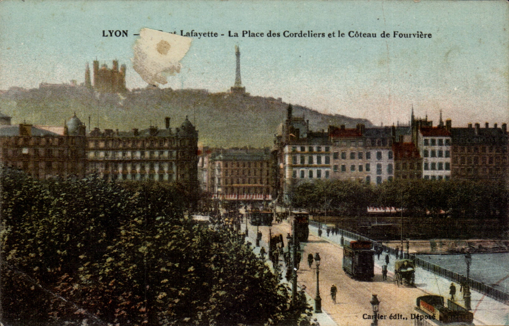 Lyon - der Ort von Cordeliers und die Steigung von Fourviere - CPA