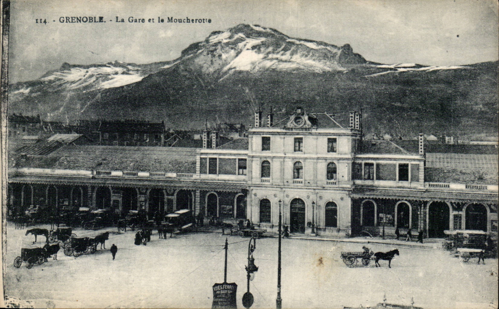 Grenoble - Train station and Moucherotte - CPA