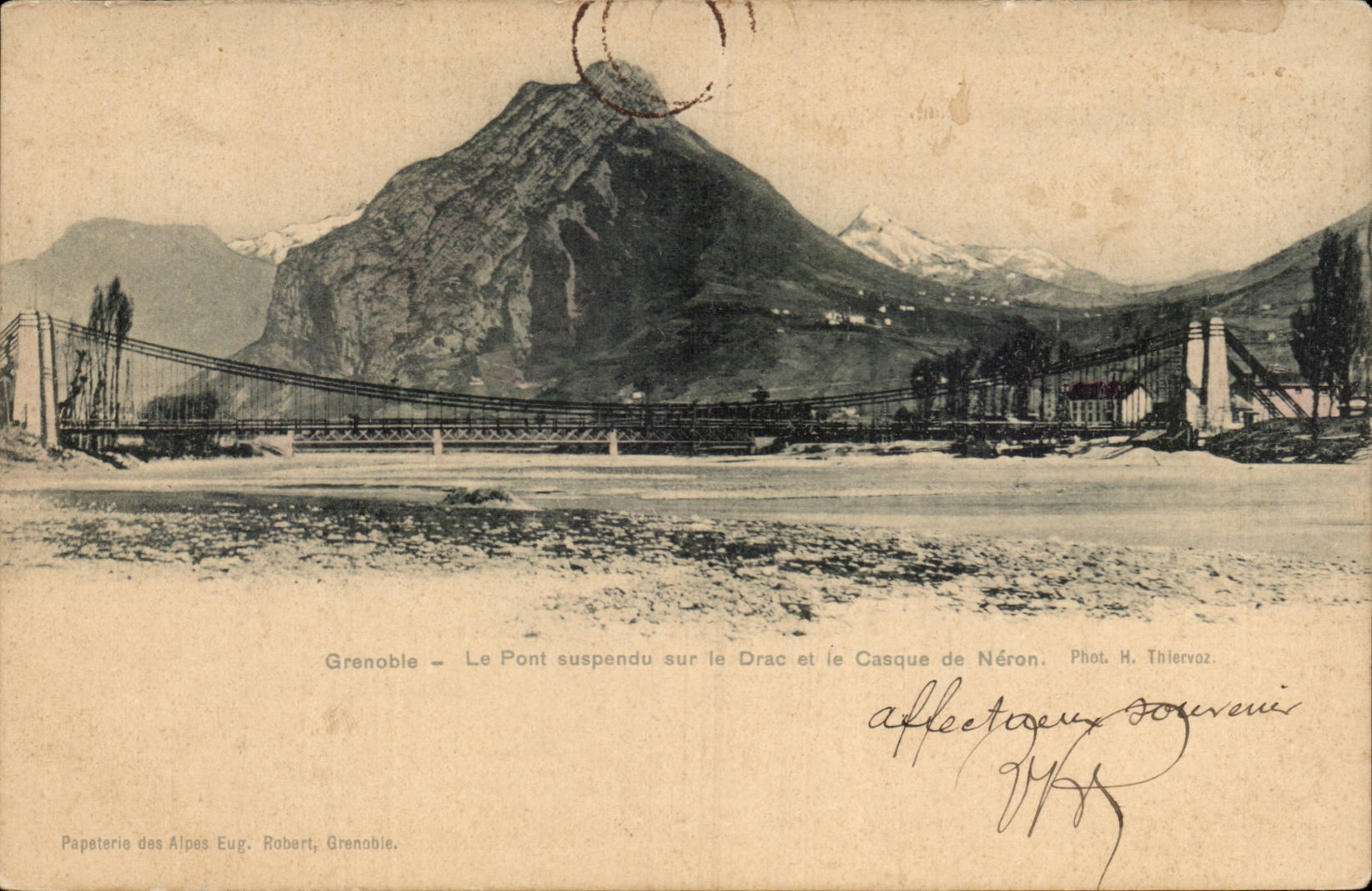 Grenoble - the Suspended bridge on Drac and the Helmet of Neron - CPA