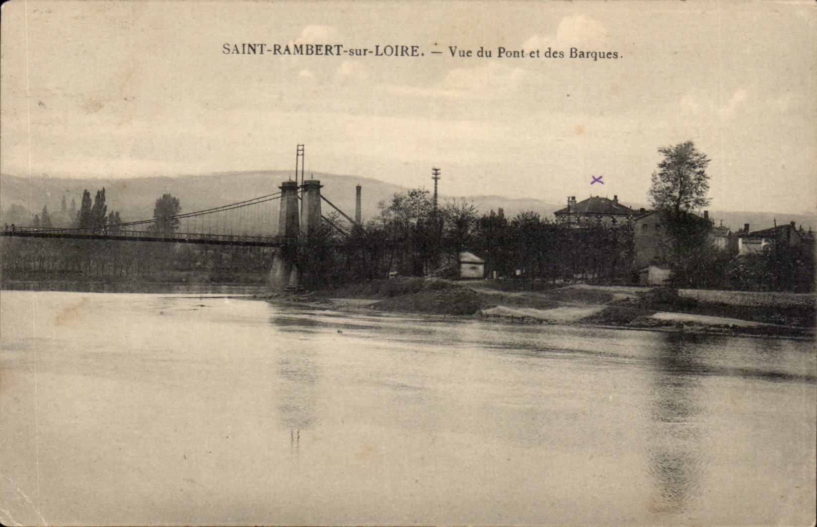 Saint Rambert auf dem Loire - Anblick der Brucke und der Boote - CPA