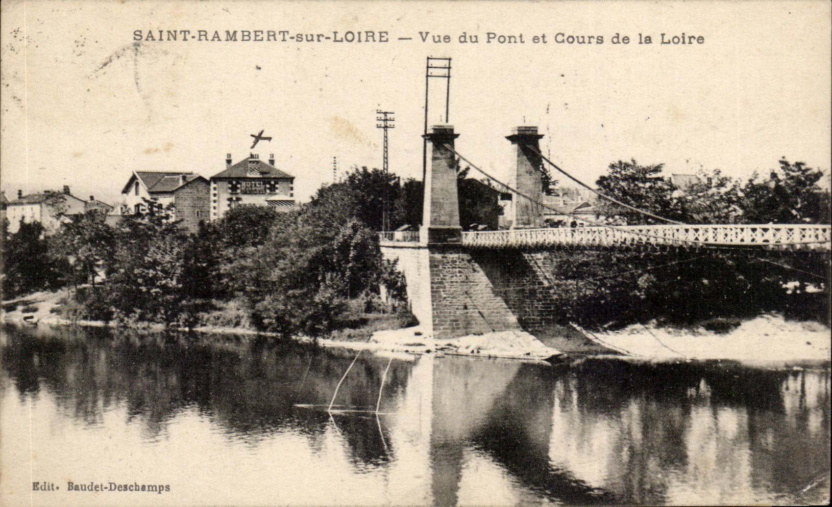 Saint Rambert auf dem Loire - Anblick der Brucke und des Kurses des Loire - CPA