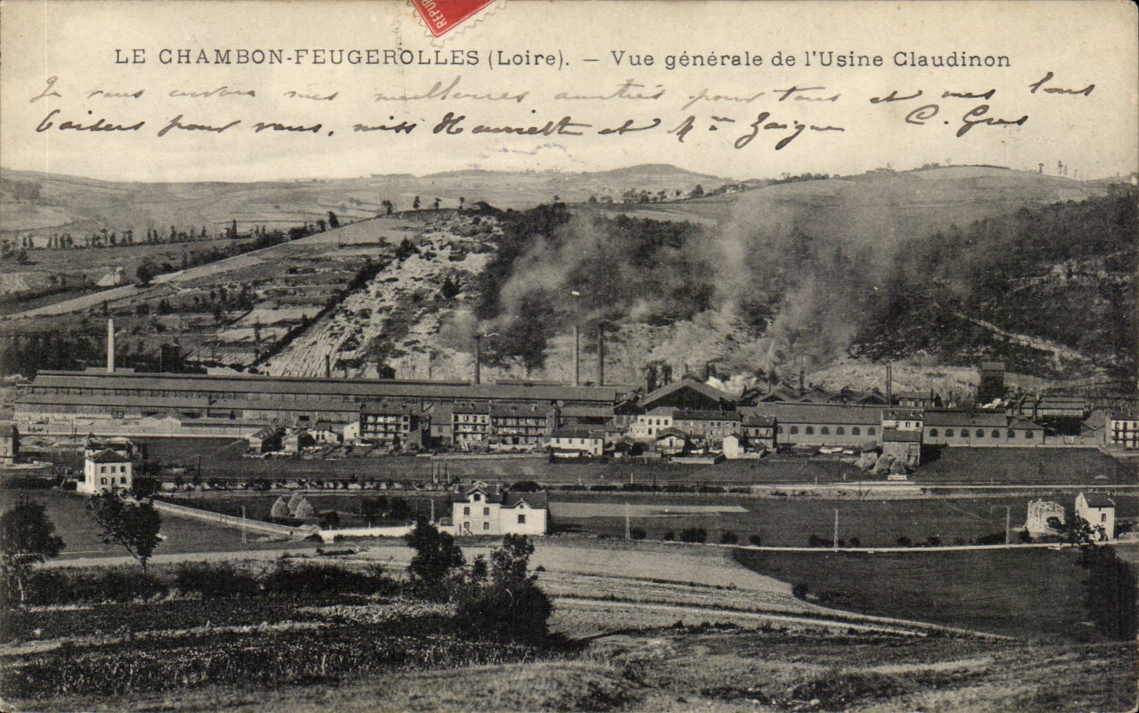 Chambon Feugerolles - View of the Claudinon Factory - CPA