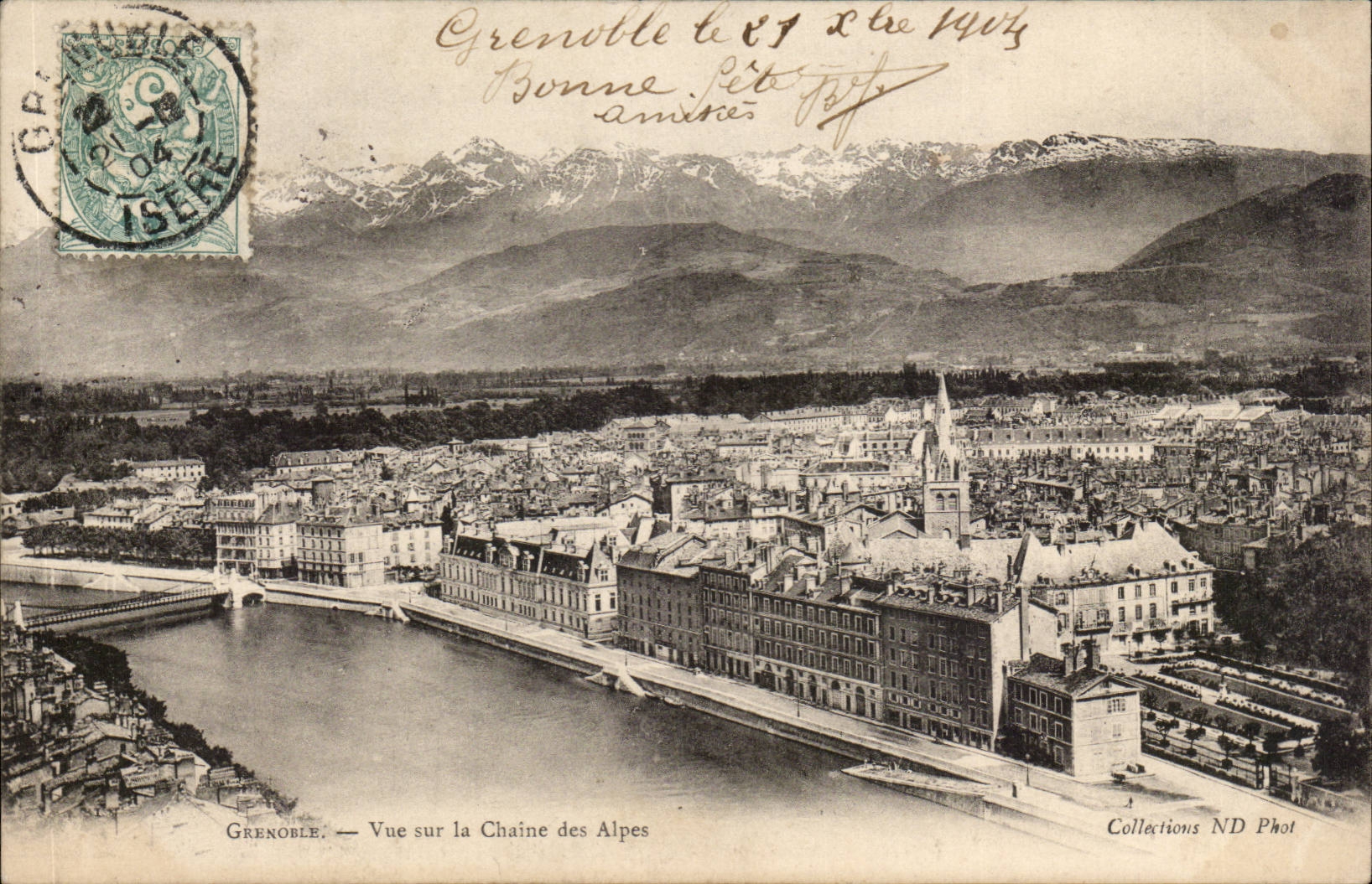 Grenoble - Sight on the Alpine range - CPA