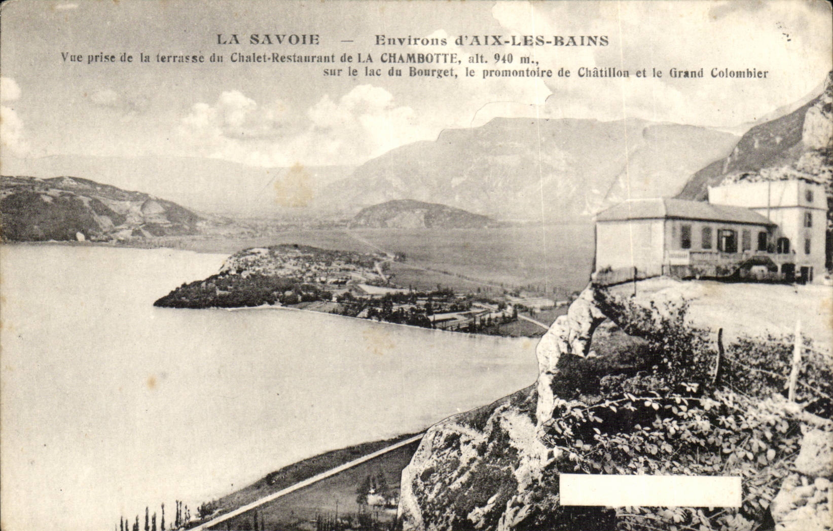Aix les Bains - Seen from of the Terrace of the Country cottage Restoring Chambotte alt 940m - the Lake of Le Bourget - CPA