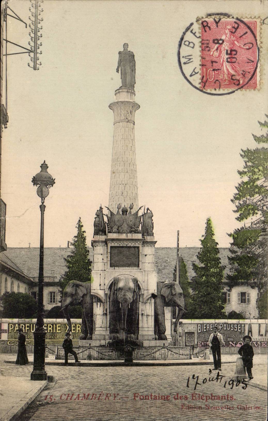 Chambery - Fountain of Elephants CPA