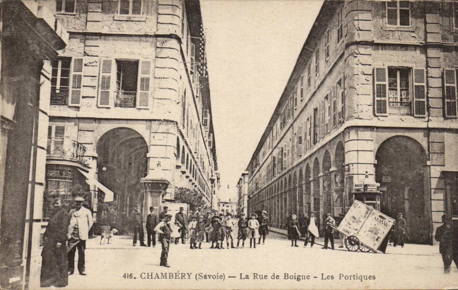 Chambery - the Street of Boigne - Gantries CPA