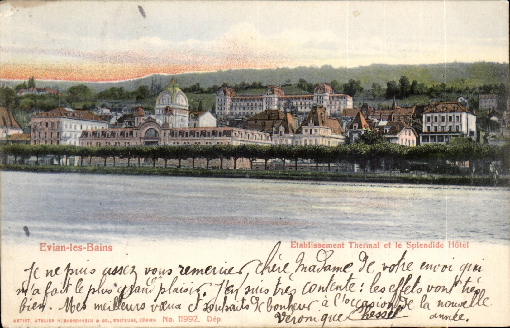 Evian les Bains - Hydropathic establishment and Splendid Hotel - CPA