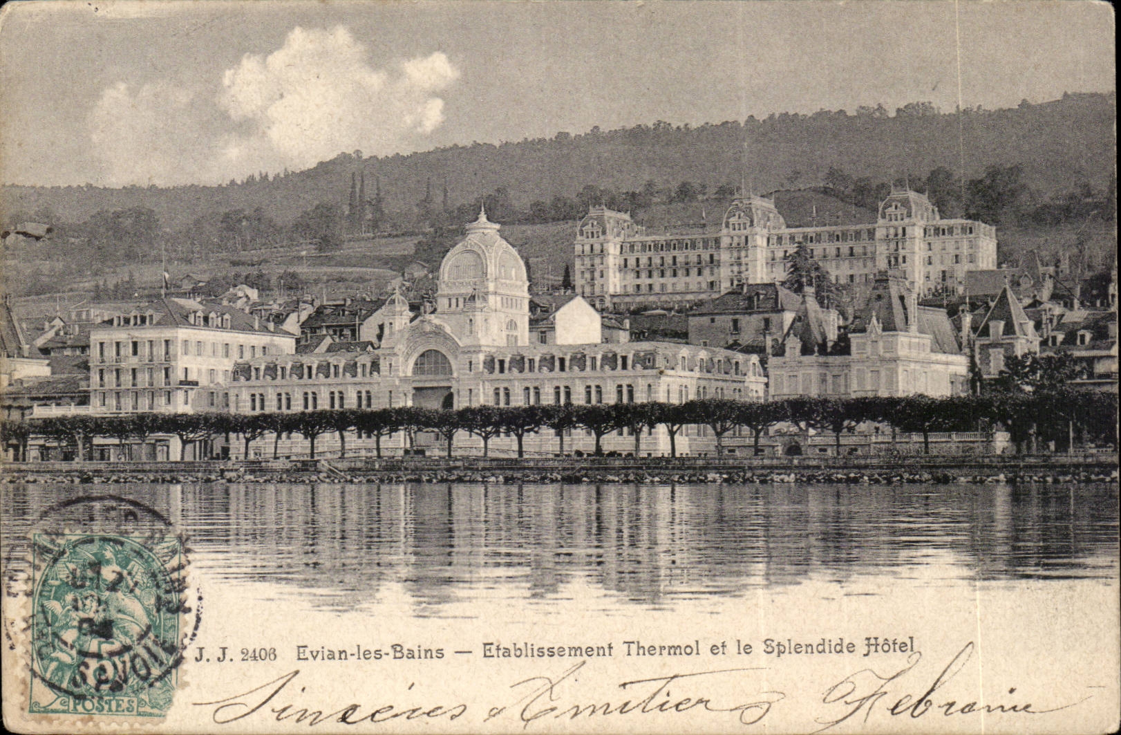 Evian les Bains - Hydropathic establishment and Splendid Hotel - CPA