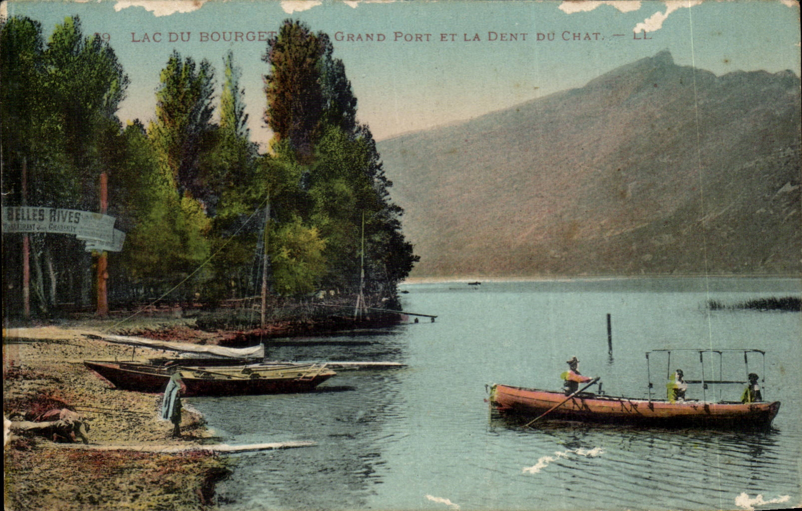 Aix les Bains - Lake of Le Bourget - Large Port and the Tooth of the Cat - CPA