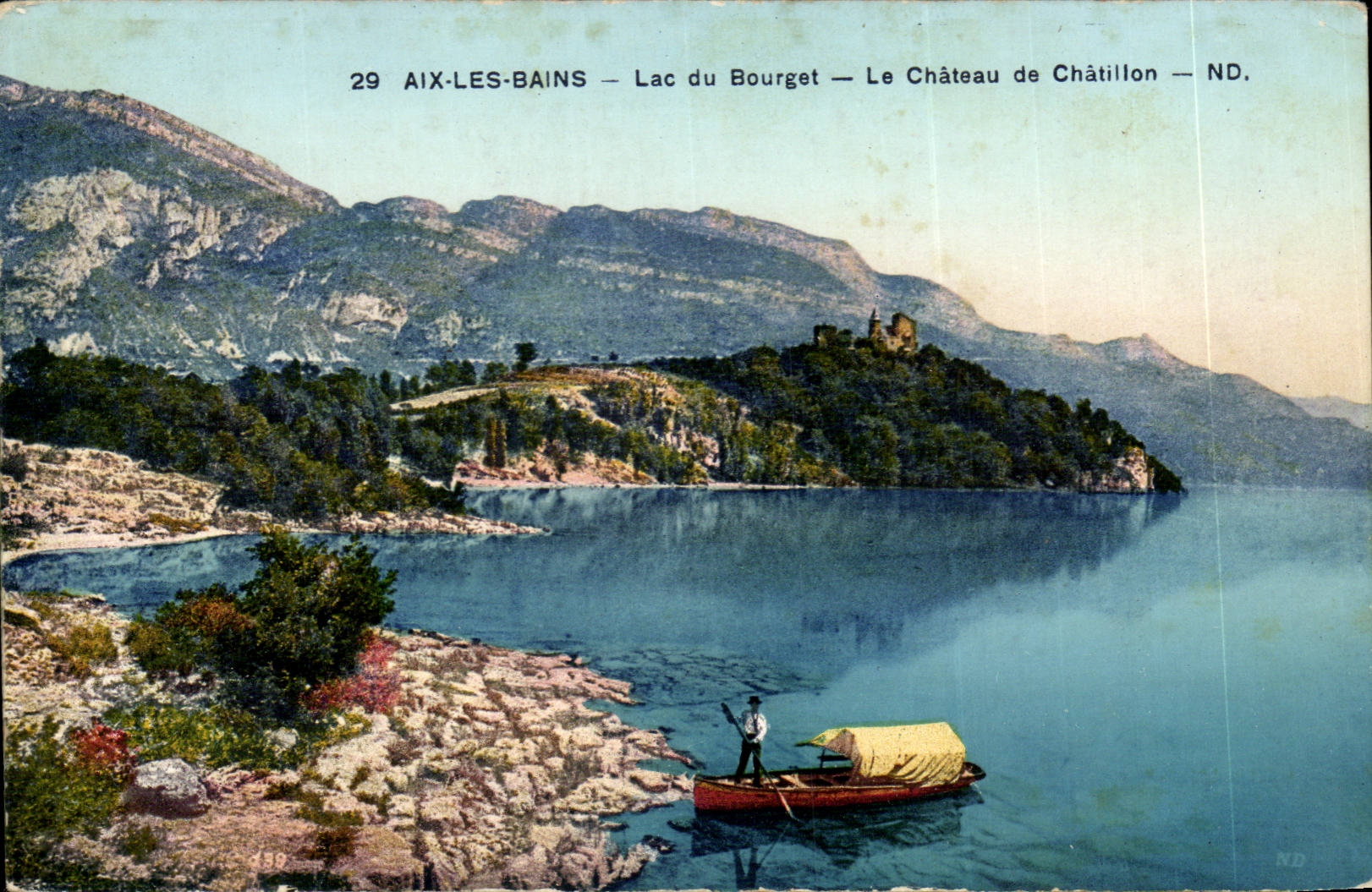 Aix les Bains - Lake of Le Bourget - Castle of Chatillon - boat - boat - - CPA