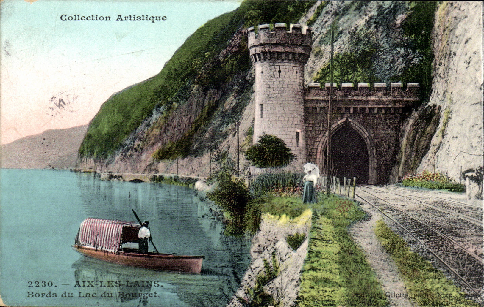 Aix les Bains - Edge of the Lake of Le Bourget - boat - boat - CPA