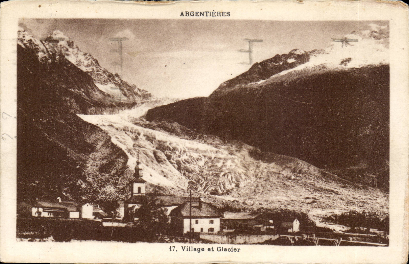 Argentieres - Village and Glacier CPA