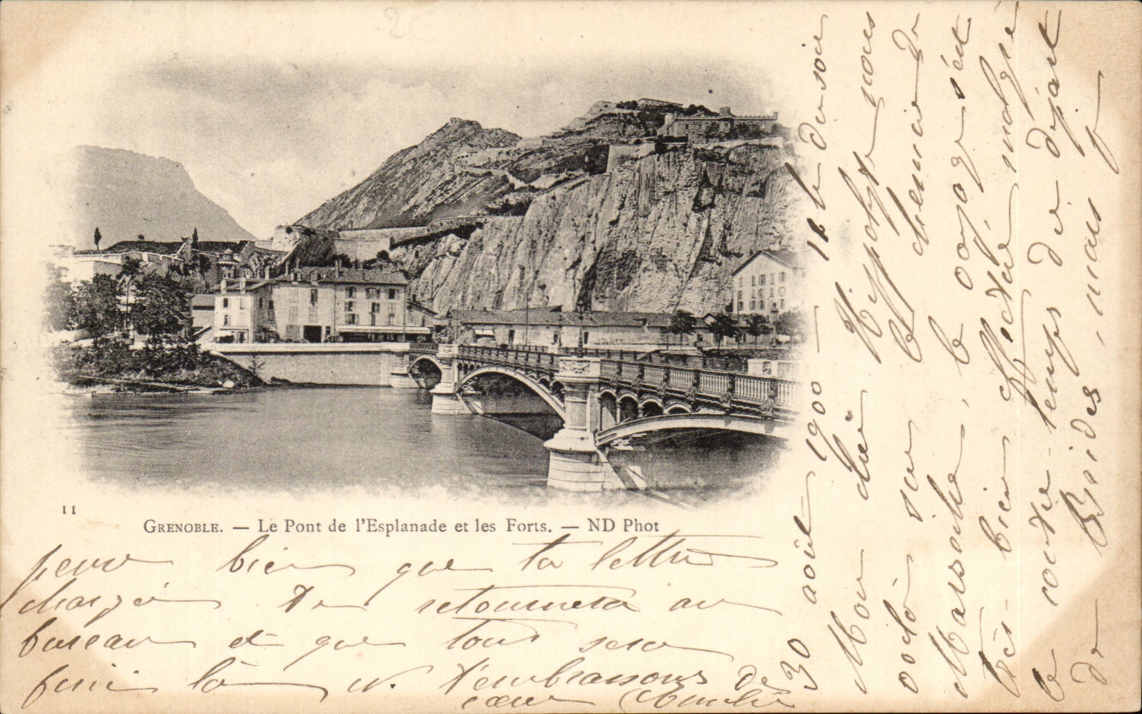 Grenoble - the Bridge of the Esplanade and Strong CPA