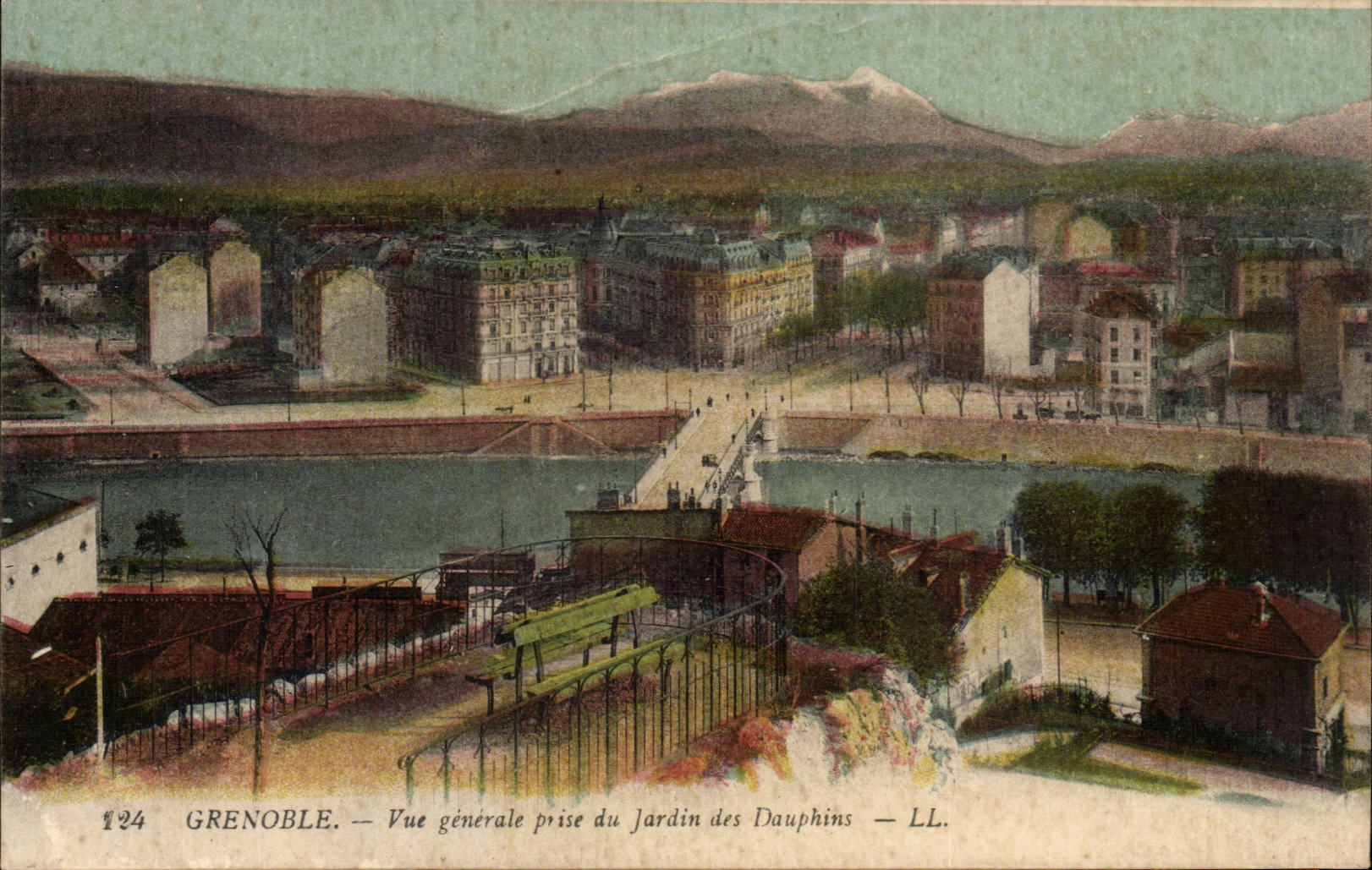 Grenoble - View taken Garden of the Dolphins - CPA