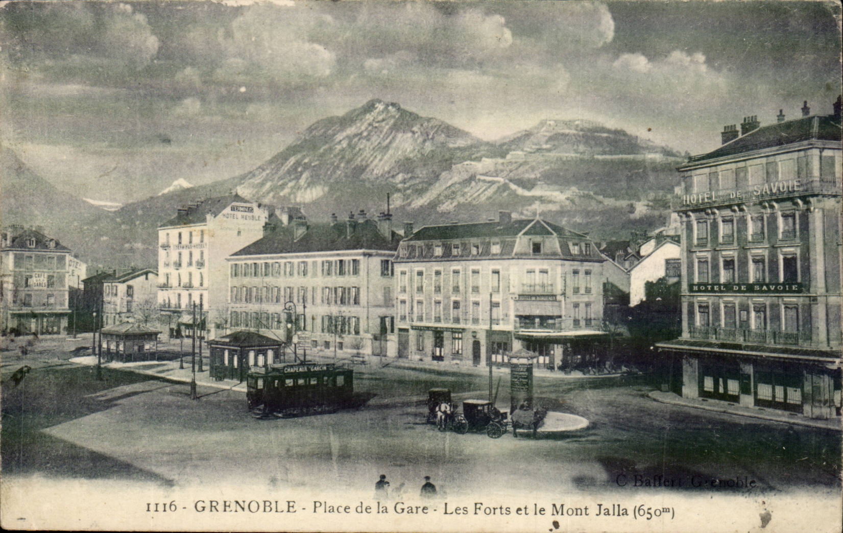 Grenoble - Place of the Station - Forts and the Jalla Mount - CPA