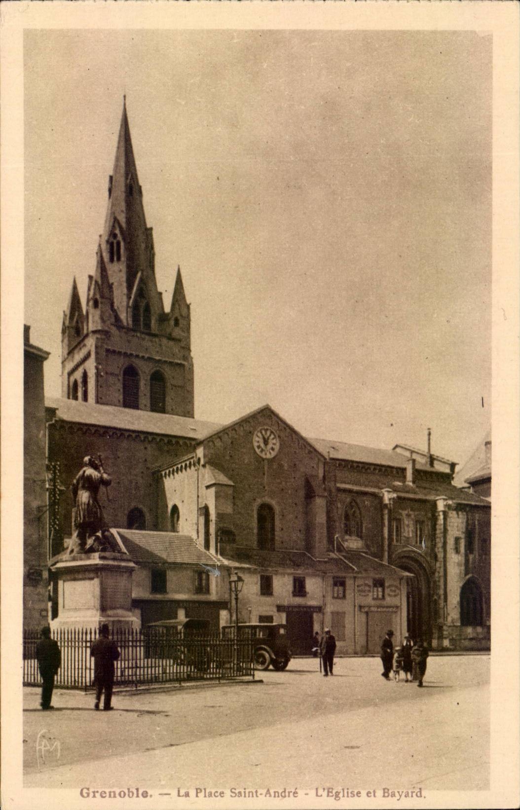 Grenoble - the Place Saint Andre - the Church and Bayard CPA