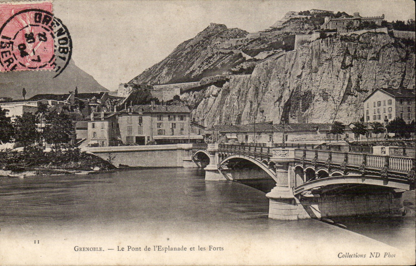 Grenoble - the Bridge of the Esplanade and Fort the CPA