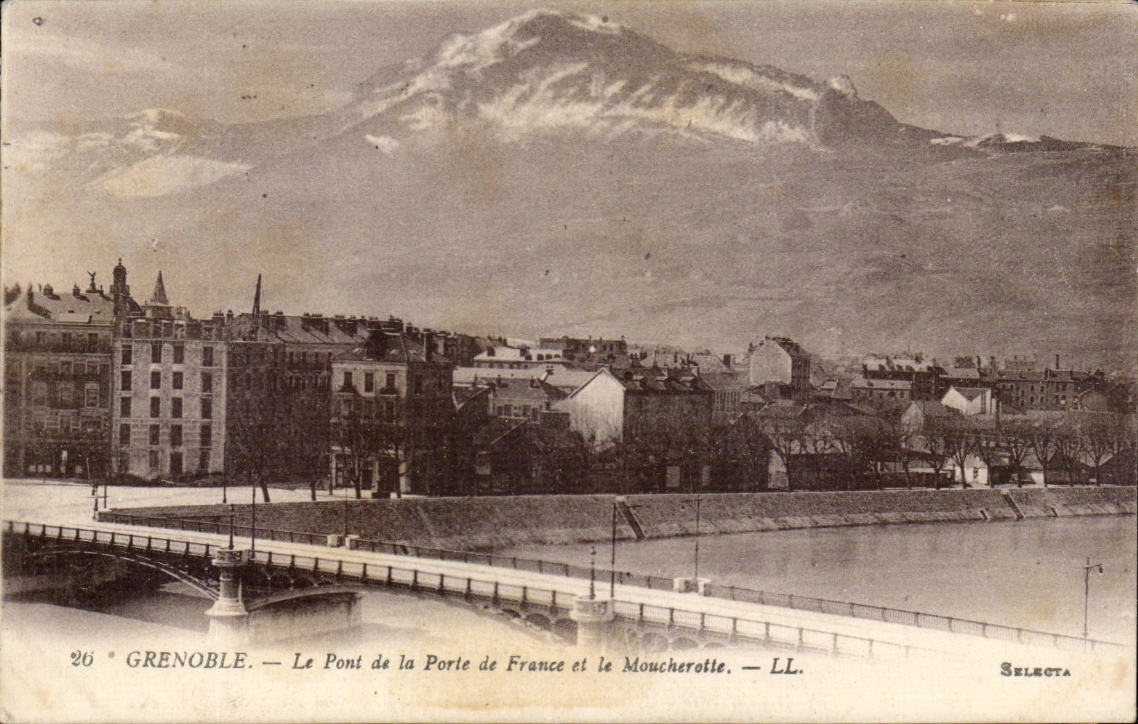 Grenoble - the Bridge of the Gate of France and Mouchrotte - CPA