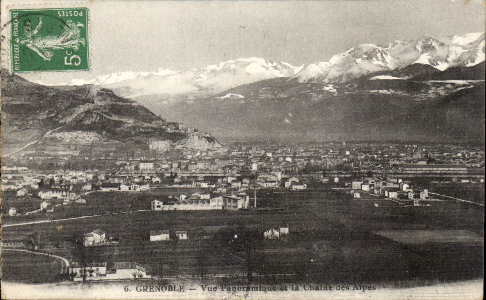 Grenoble - Panoramic View and the Alpine range CPA