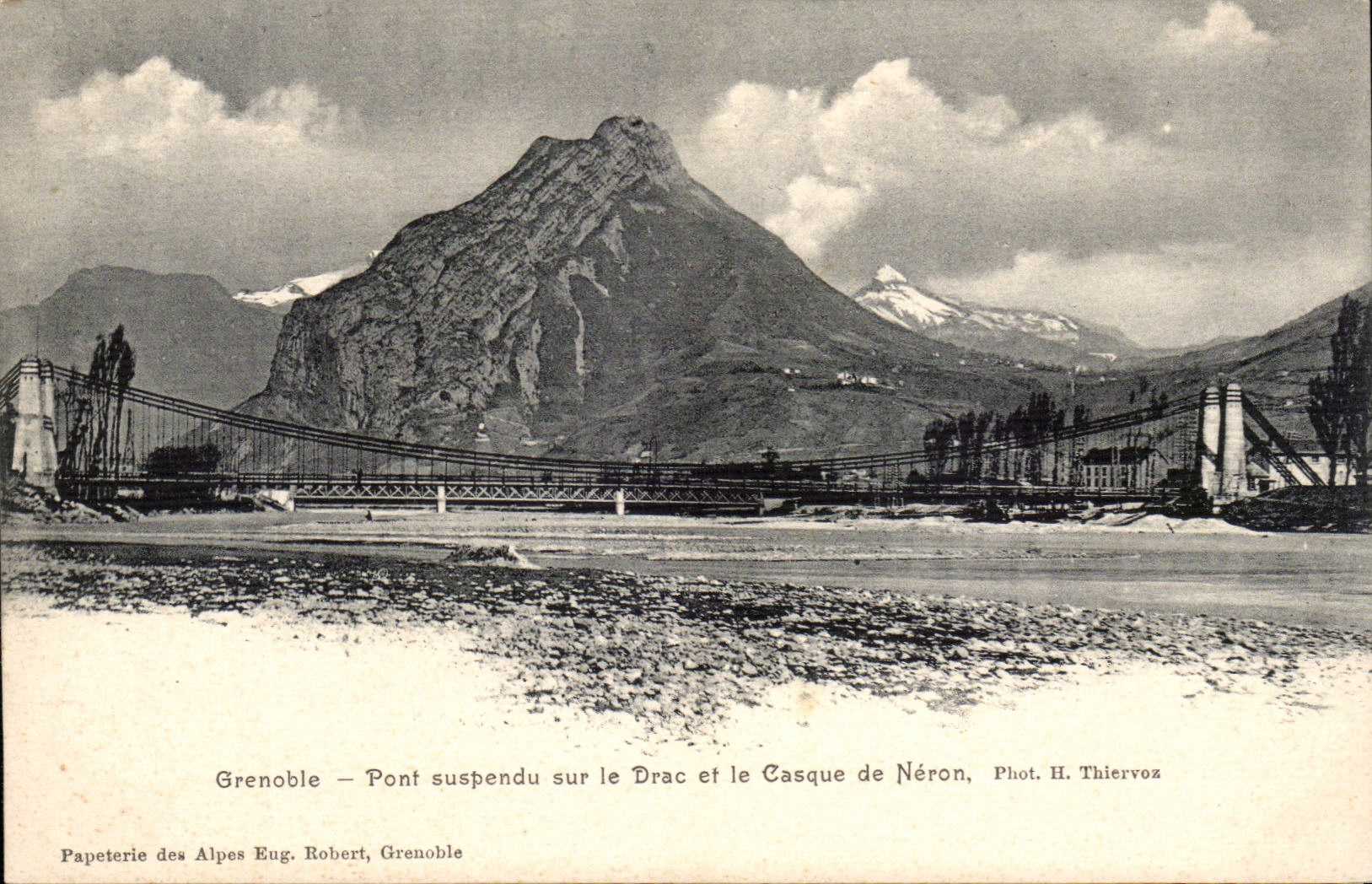 Grenoble CPA Suspended bridge on Drac and the helmet of Neron