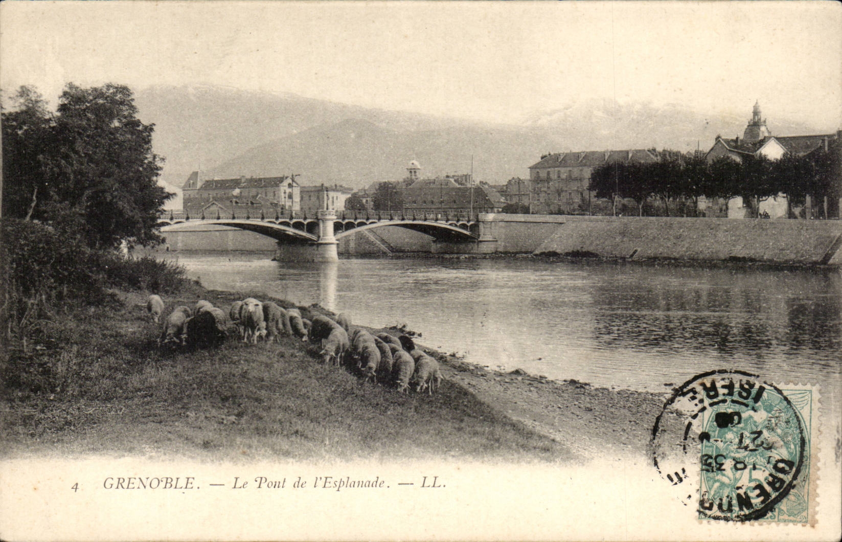 Grenoble CPA the bridge of the esplanade (sheep)
