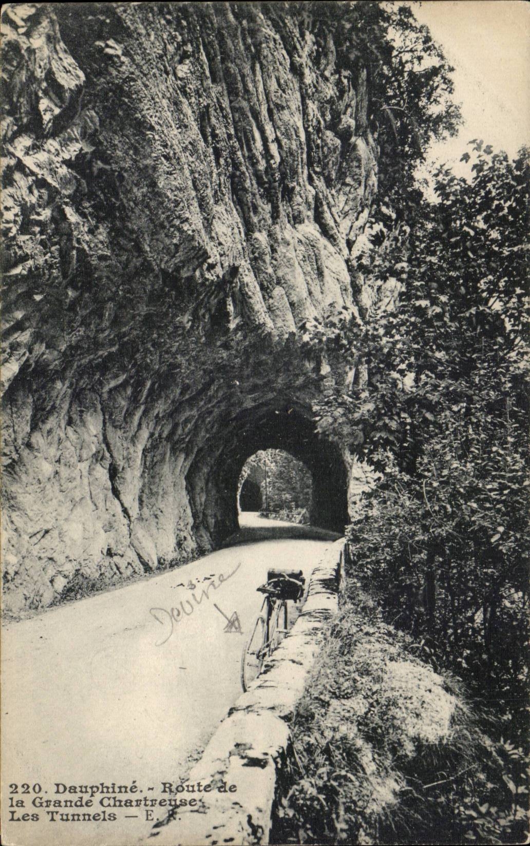 Strasse Dauphine-CPA von grossem Chartreuse die Tunnels (Fahrrad)