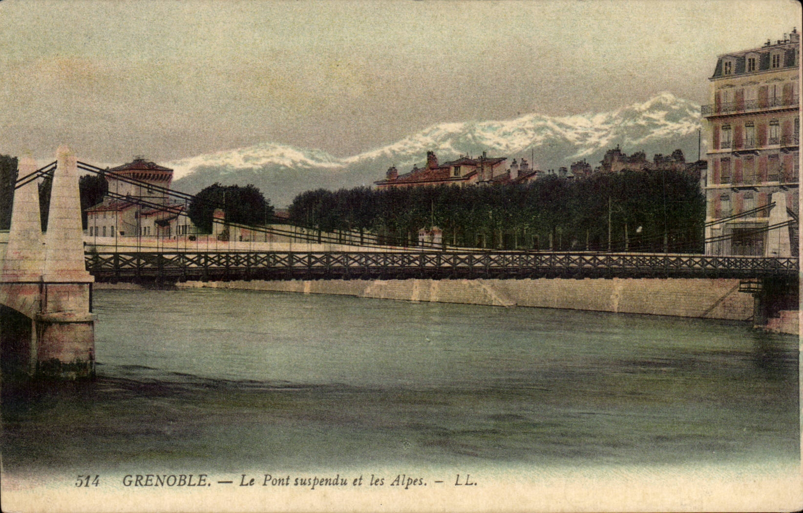 Dauphine CPA Grenoble the suspended bridge and the Alps